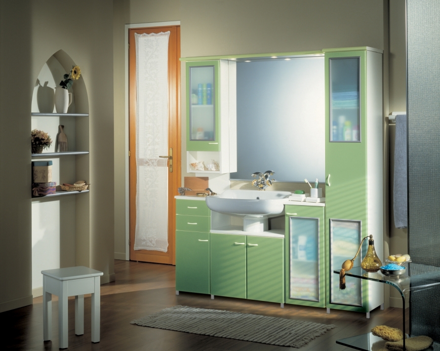 mobile bagno in bianco/verdemela - BENIGNIMOBILI SRL